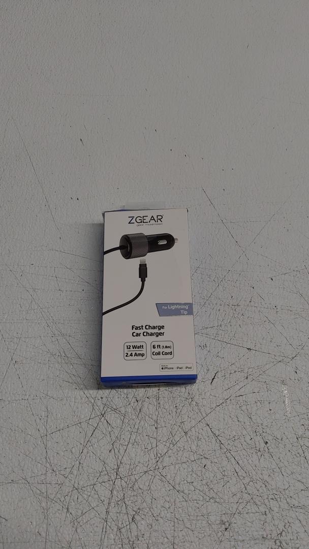 ZGEAR Fast Charge Car Charger designed for Apple devices with a Lightning tip