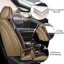 Car Seat Covers Full Set for Ford F350 2000-2026, Waterproof Nappa Leather Car Seat Covers, Full Coverage Car Seat Covers Sets(5 Seats/Brown Coffee)