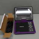 9.5" Portable DVD Player for Kids and Car with 7.5" Swivel Screen, 4-6 Hours Working Time, Car DVD Player with Dual Speakers, Remote Control, Support Sync TV, Region Free USB/SD/AV - Purple