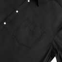 Double Pump Big and Tall Dress Shirts for Men Long Sleeve Business Casual Solid Button Down Shirts from (Black, XXXL)