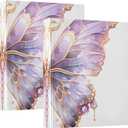 3 Ring Binder Butterflies Purple Butterfly 1.5 inch Binders Three Ring Binders with Clipboard Fit 8.5'' x 11'' Paper 3 Interior PVC Clear Pockets for Office Supplies