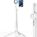 UBeesize Magnetic Tripod for iPhone with Remote, 64 Extendable Phone Stand for Video Recording/Vlogging, N52 Strong Holder for iPhone 12-15/Android, Portable Travel Selfie Stick Tripod(White)