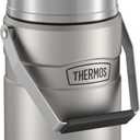 THERMOS Stainless King Vacuum-Insulated Food Jar with 2 Storage Container Inserts, 47 Ounce, Matte Stainless Steel