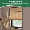 SMONTER Bamboo Roman Shades for Windows-Cordless Wooden Woven Blinds Light Filtering Bamboo Roll up Shades UV Protection and Easy Set up for Door and Countryhouse, 32" W x 64" H, Natural