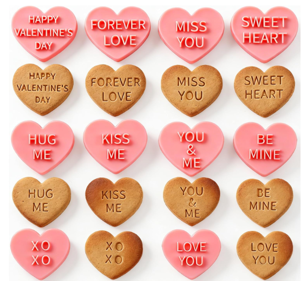 Heart Shaped Cookie Cutter Set - 10 Pieces Mini Plastic Biscuit Pastry Cutters for Love-Themed Baking and Desserts