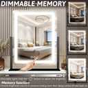FENNIO Vanity Mirror with Lights 19"x22" - LED Lighted Makeup Mirror,Large Makeup Mirror with Lights,Touch Screen with 3-Color Lighting,Led Mirror Makeup,Dimmable, for Vanity Desk Tabletop, Bedroom