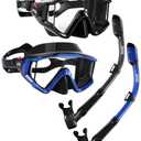 Aegend Snorkeling Gear for Adults Youth Kids, Snorkel Mask with Top Dry Valve - Panoramic View Anti-Leak and Anti-Fog with Mesh Bag for Snorkeling, Scuba Diving, Freediving & Swimming