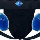 Vasectomy Jockstrap With 2-Custom Fit Ice Packs Active Athletic Supporters Elastic Waistband Testicular Jock Straps (Medium, Black)