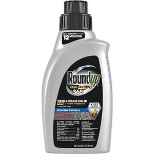 Roundup Dual Action 365 Weed & Grass Killer Plus 12 Month Preventer Concentrate, Kills & Prevents for up to 1 Year, 32 fl.oz.
