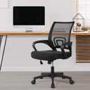 Home Office Chair Ergonomic Desk Chair, Mesh Computer Chair with Lumbar Support& Armrest, Adjustable Home Mid Back Task Chair Modern Executive Rolling Swivel for Adult, Black