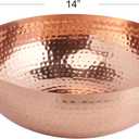 Creative Co-Op Round Hammered Metal Bowl, Copper Finish, 14"L x 14"W x 4.5"H