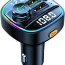 Bluetooth FM Transmitter for Car, Hands Free Calling, Dual Screens Display, QC3.0 & USB-C PD 20W Quick Charger & 7 Colors LED Backlit Car Radio Bluetooth Adapter, Support USB Disk