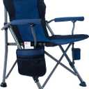 Lamberia Camping Chair for Adults, Heavy Duty 330lbs Capacity Folding Chairs for Outdoor, 600D Oxford Mesh High Back Camping Chairs with Arm Rest Cup Holder and Portable Carrying Bag(Blue)