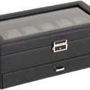 Practical Watch Collection Box With Spacious See Through Glass Lid Designs And Additional Sturdy Drawer Household (single layer)