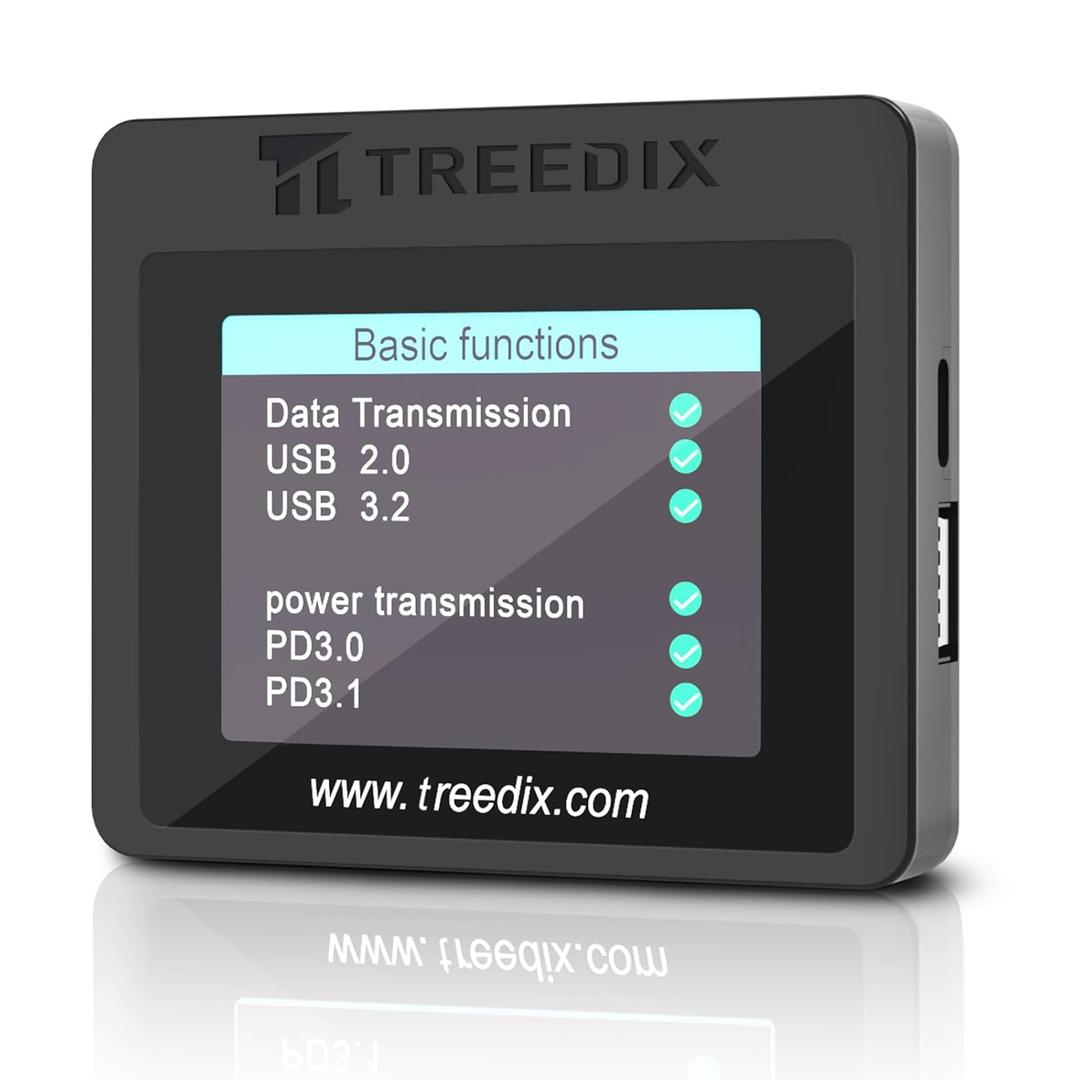 USB Cable Tester with 2.4" Color Screen for eMarker Reading, PD 3.0/3.1 Detection, Resistor and Continuity Check, Compatible with Lightning, Type-C, Micro-B 2.0/3.0, and Mini-B Cables