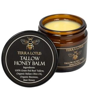 Organic Grass-Fed Beef Tallow Balm with Raw Honey - Moisturizing Cream for Soft, Smooth Skin - Handmade All-Natural Moisturizer (2 Oz, Unscented) (2 Fl Oz (Pack of 1)