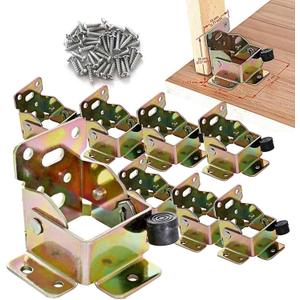 8 PCS Folding Bracket, Top Direct Iron Folding Lock Extension Table Chair Bed Leg Foldable Support Brackets Hinge Self Lock Hinges with Screws