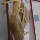 QIY Closed Toe Slingback Heels Women Pumps Strappy Pointed Toe Stiletto Heels for Women Wedding Party Dress Shoes (10, Nude Mesh)