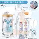 4 Pcs CNA Week Appreciation Gifts Set 16 oz Glass Cup with Lid Makeup Bag Keychain Badge Reel Happy CNA Week Party for Medical Assistant Nursing Student(24 Pcs,Multicolor,Stethoscope)