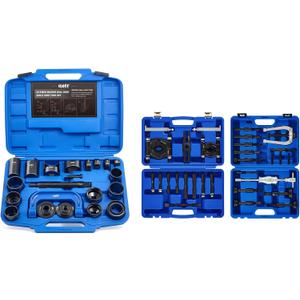 Orion Motor Tech Master Ball Joint Press Kit & 30 pc. 2-in-1 Bearing Puller Tool Set for Wheel Bearing Bushing Axle, Bundle