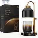 AIKUT Candle Warmer Lamp, with 2 Bulbs,Timer & Dimmer,Compatible with Large Yankee Candle Jars,3 Wick Candles,Height Adjustable Electric Top Melter,110-120v, Black Marble 