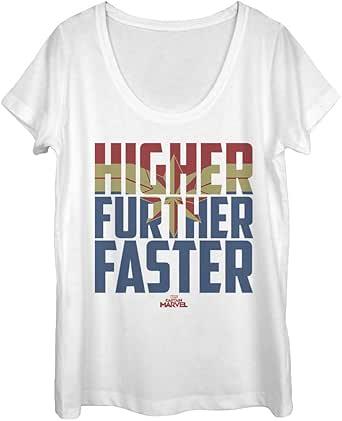 Marvel Higher Faster Fill Women's Short Sleeve Tee Shirt, Large