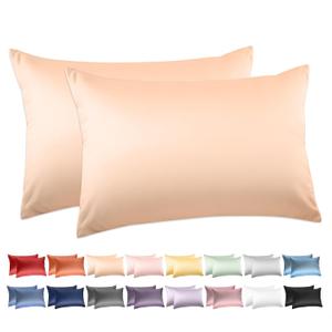 100% Cotton Standard Pillowcases Set of 2, Deep Dream 600 Thread Count Pillow Cases, 20x26 Inches, Super Soft and Breathable Envelope Closure (Champagne) 