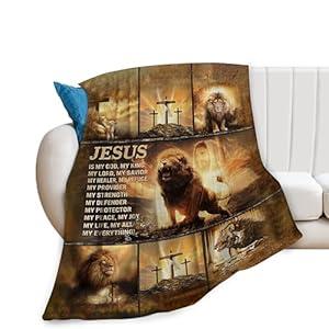 Lion Throw Blanket - Soft, Cozy, Warm Fuzzy Fleece - Men & Women - Couch, Sofa, Bed - 50"X40"