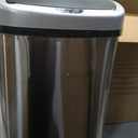 iTouchless 13 Gallon Oval Touchless Sensor Trash Can with Odor Filter, Fingerprint-Proof Stainless Steel, 50L Automatic Kitchen Garbage Bin, Smart Hands-Free Motion Lid, Quiet Soft-Close