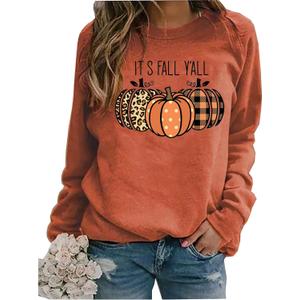 Fall for Jesus He Never Leaves Sweatshirt - Women Funny Christian Thanksgiving Graphic Pullover Tops (X-Large)