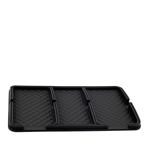 YoRise Car Dashboard Mat, Anti-Slip Strong Gripping Automotive Center Console Tray, Multifunctional Vehicle Interior Storage Holder Pad for Key, GPS, Sunglass, Smartphone(Ordinary, Black)