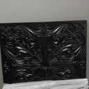 Art3d Decorative Ceiling Tile 2x2 Glue up, Lay in Ceiling Tile 24x24 Pack of 12pcs Spanish Floral in Black
