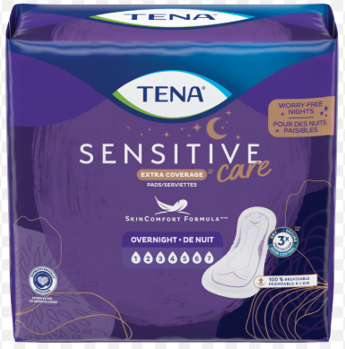 Tena Incontinence Pads, S/M Size, Overnight Absorbency, For Men & Women, ProSkin 10 Pieces, 3x Protection - 8 Pieces 10 in each Piece (8x10) 80 count in total