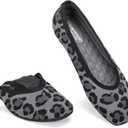 Frank Mully Womens Square Toe Flat Shoes Comfortable Knitted Flats Work Flats for Woman, 