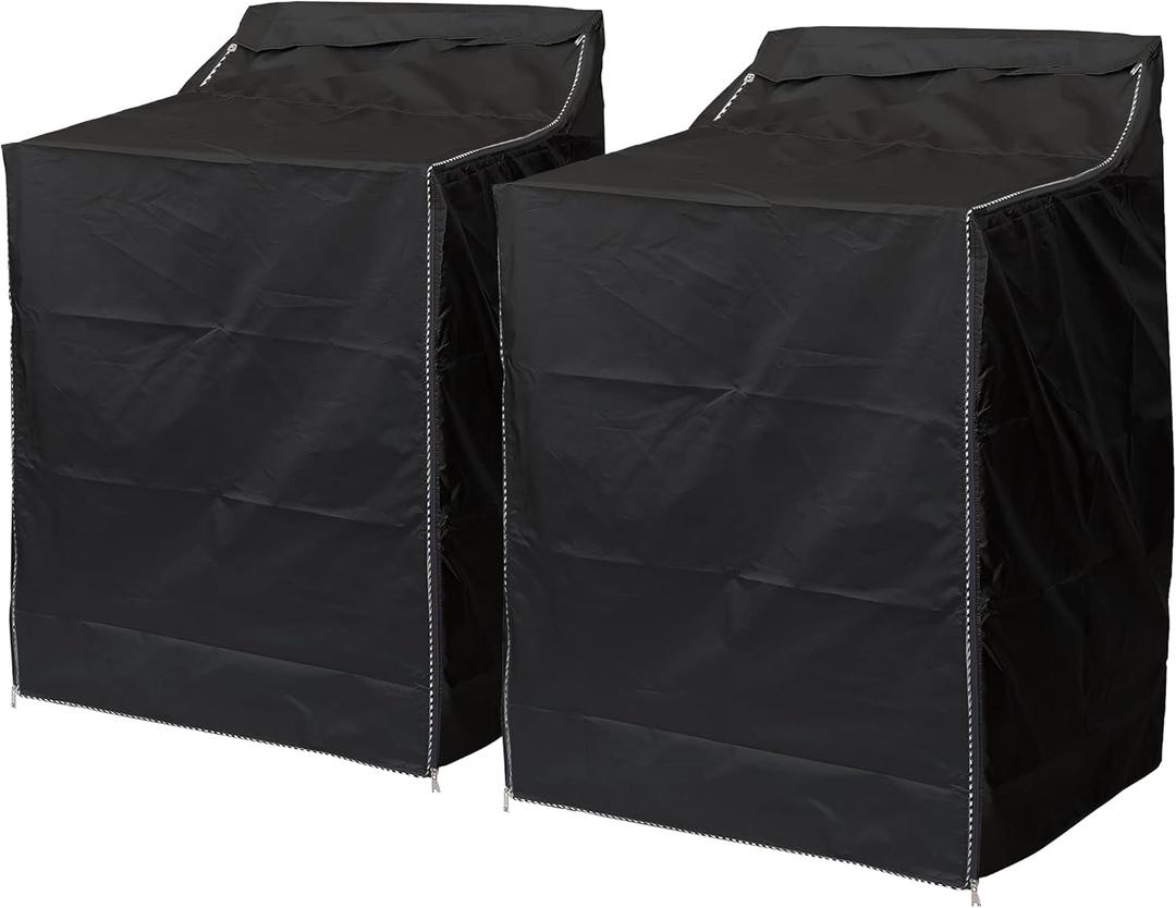 BlueStars 2PCS Washing Machine Covers For Top-load and Front-load Washer/Dryer - Premium Outdoor Protection For Most Washer Dryer Cover - W29x D28x H43 (Black)