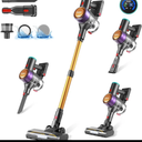 MOOLAN 28KPA Cordless Vacuum Cleaner, 6 in 1 Lightweight Stick Vacuum, 6 Level of Adjustable Suction, Detachable Battery for Max 45mins Runtime, Handheld Vacuum for Pet Hair/Carpet/Floor