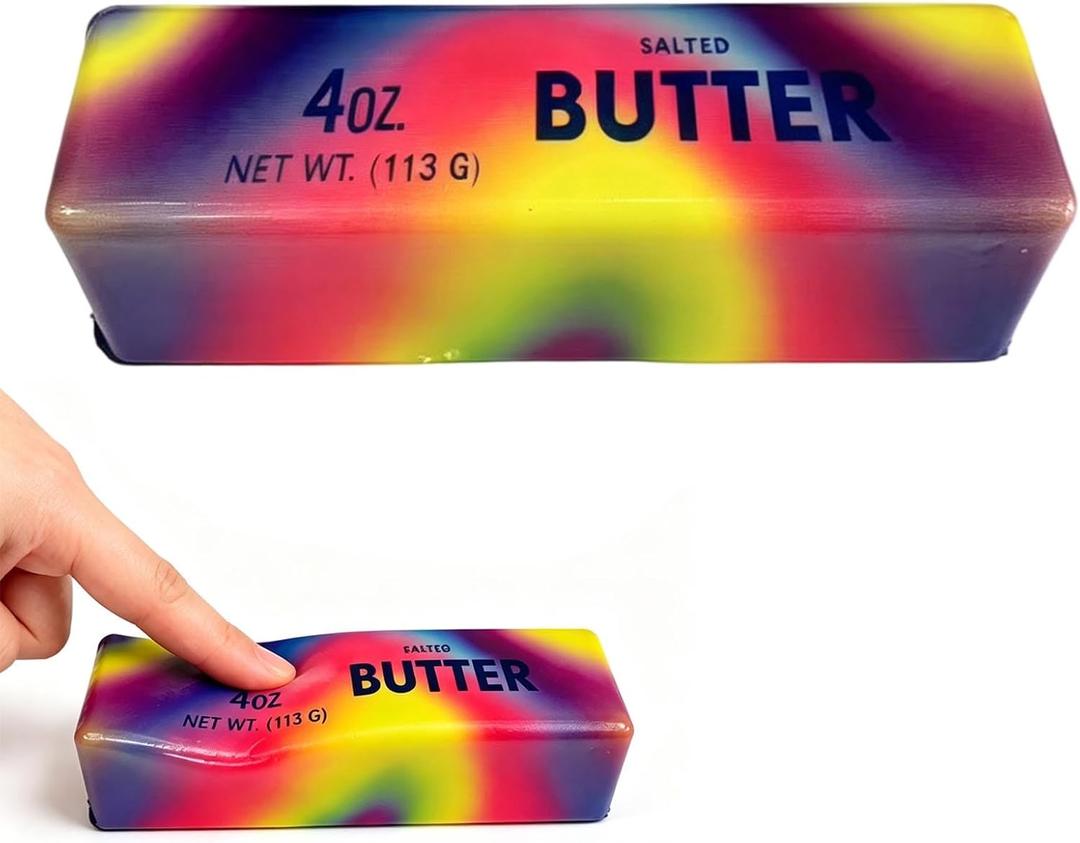 2 x 2026 Upgraded Slow Rebound Butters Squeeze Stress Balls, Soft Butters Stick Squishies Toy, Slow Rising Sensory Fidget Toy for Stress Relief & Calming（1 Pack）