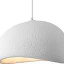 Wabi Sabi Pendant Light Oval, 15.7in Japanese Ceiling Fixture for Dining Room Kitchen Island Hallway Bedroom Restaurant, Modern Japandi Minimalist Hanging Lamp White E26 Base (40cm/15.7in)