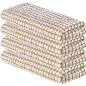 Artoid Mode Cotton Orange Terry Kitchen Dish Towels, 16x25 Inch Ultra Soft Absorbent Quick Drying Household Cleaning Dish Cloths Kitchen Rags Set of 4