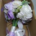 Bride Bouquets for Wedding 8.5 Inch Lilac Artificial Rose Flower Bridal Bouquets for Bride Wedding Bridesmaid Marriage Proposal Party Anniversary Church Decoration