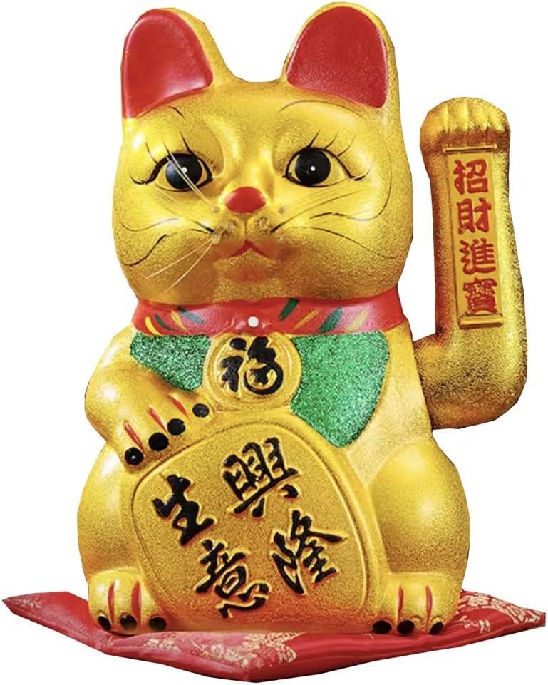 FANCYPUMPKIN 9" Lucky Cat Waving Arm Cat Asian Waving Lucky Cat-A