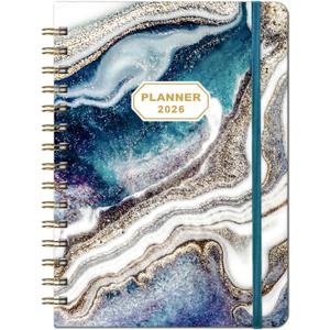 2 x 2026 Planner - 2026 Planner Weekly and Monthly from Jan. 2026 to Dec. 2026, Calendar Planners 2026 with Inner Pocket, Colorful Tabs, 6.4'' x 8.5'' (Blue & White)