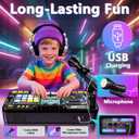 OZMI Kids DJ Music Mixer Table Board Set Toy with Microphone, Lights Interactive Musical Toys for Ages 3-12 | 100+ Sounds, Piano Keys, Disco Mode, Rechargeable for Kids Boys & Girls