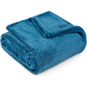 PAVILIA Turquoise Blue Throw Blanket for Couch, Twin Bed, Soft Fleece Throws for Sofa Chair, Fuzzy Waffle Textured Blanket, Cozy Warm Lightweight All Season Blanket Throw, 60x80