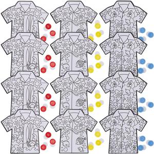 Color Your Own Hawaiian Shirts with Buttons Craft Kit Makes 12
