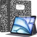 Supveco Case for iPad Air 13 Inch (M3) 2025/(M2) 2024 with Pencil Holder,Premium Folio Stand Case with Soft TPU Back Cover,and Auto Wake/Sleep-Book