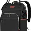 EMPSIGN 15.6 Inch Laptop Backpack for Women, Computer Travel Business Work Bag, Water Repellent College Casual Daypack with USB Port, Black