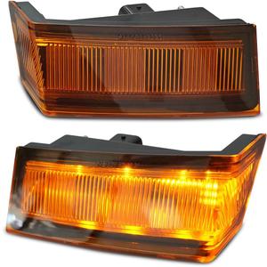 FV Pair LED Turn Light for Freightliner Cascadia Side Marker Foot Step Light 2018 up with 19 LED Amber (F01053-LR)