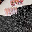 Christmas Airbrush Stencils Nail Sticker, Snowman Mistletoe Xmas Tree Nail Art Stickers Nail Stencils Decals, Holiday Design Winter Nail Guides Decal for Women Decoration DIY Tools 9Pcs