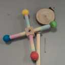 Bird Stand Perch Toy, Parrot 360° Interactive Rotating Parakeet Toys, Wooden Bird Cage Accessories Exercise Wheel Parrot Budgie Toys, Suitable for Cockatiels Lovebirds Conures Finches